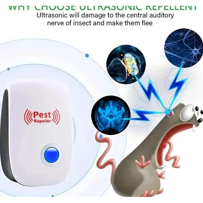 Pest Reject 2pcs Ultrasonic Pest Reject Home Control Electronic Repellent