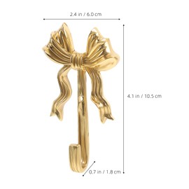 Gadpiparty Gold Bow Hooks, Gold Wall Hooks, Bow-Shaped Wall Hook, for Coat Hat Towel Multi-Purpose Hook