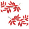 Melrose Striped Border Leaf Christmas Garlands - 4' - Set