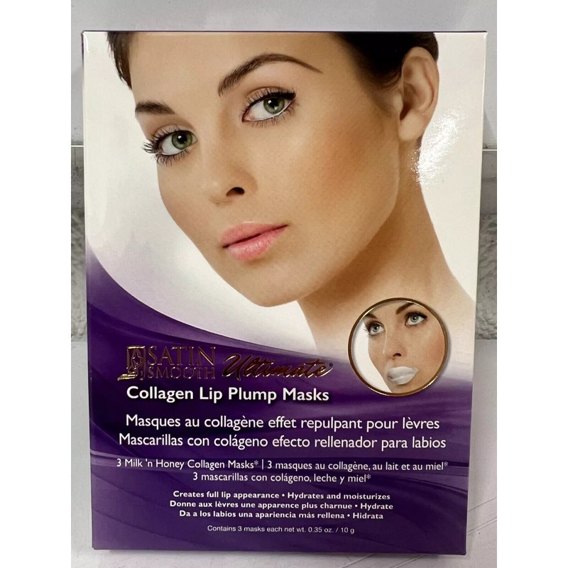 satin smooth 3-Pack Satin Smooth Ultimate Collagen Lip Plump Masks