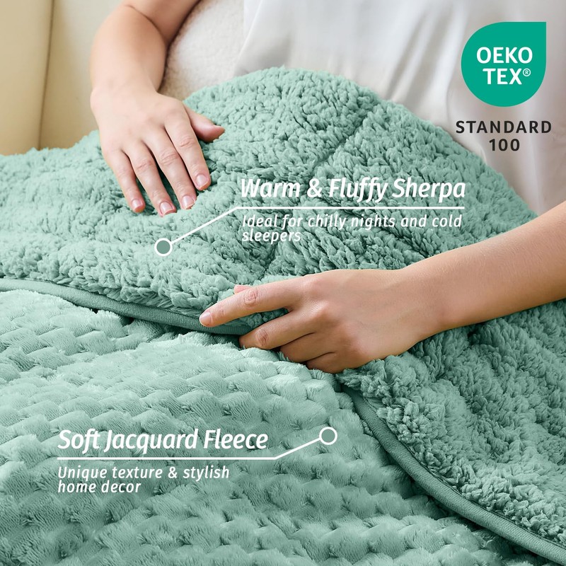 Wemore Fleece Weighted Blanket for Adults (60" x 80" 20lbs,