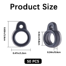 GORGECRAFT 50PCS Anti-Lost Silicone Rubber Rings 8mm Diameter Black Non-Lost O Rings Multipurpose Adjustable Holder Pendant for Necklace Lanyard Pens Device Keychains Office Supplies