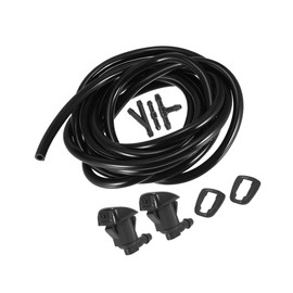 Partuto Front Windshield Wiper Nozzles Kit for Toyota Tundra Corolla with Gaskets 2.5 Meter Fluid Hose - Pack of 6 Black Replacement