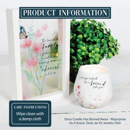 Pavilion - Friend - 8-Ounce Ceramic Candle, Jasmine Scented Candle, Happy Birthday Gifts for Women, Best Friends, BFF, Friendship Gifts for Women, 1 Count, Cream