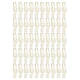EYAKEG Paper Clips Cute Musical Note Shape Paper Clip for Music Enthusiast for Party Invitation Card Notebook Files Office School (50 Pcs Musical Note Shape), Gold