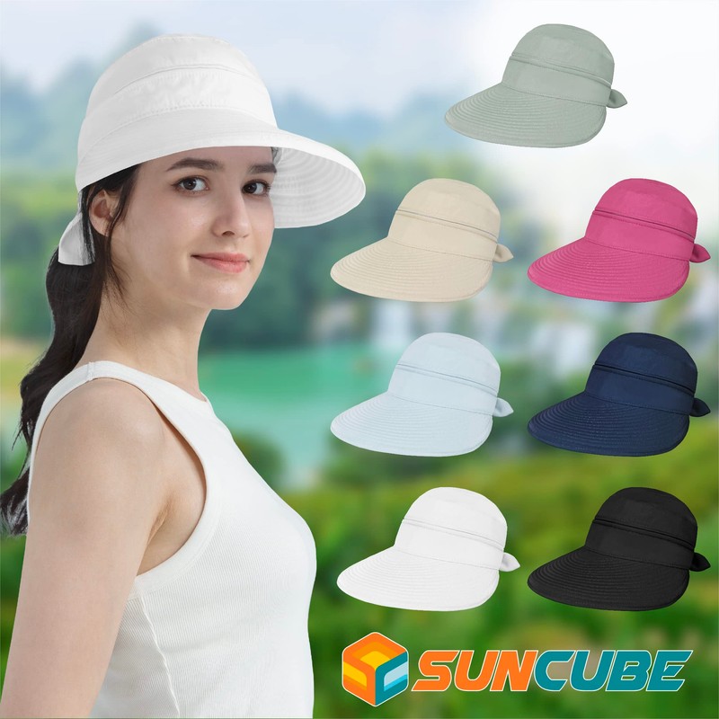 SUN CUBE Sombrero de sol para mujer UPF 50+, visera