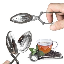 Zaloife Brewing Spoon, Tea Strainer Spoon, Stainless Steel, Tea Infuser for Cup, Tea Strainer for Loose Leaf Tea, Pack of 2, Silver