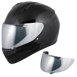 VCOROS Motorcycle Helmet Visor, Helmet Visor for C10, Motorcycle Windscreen Helmet Visor Fit, Helmet Lens Visor, Full Face Adjustment (Chrome Silver)