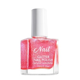 Virellay Wasserbasierte Nagellack Schnelltrocknend - Glitter Nagellack Shining (Lila, 10ML)