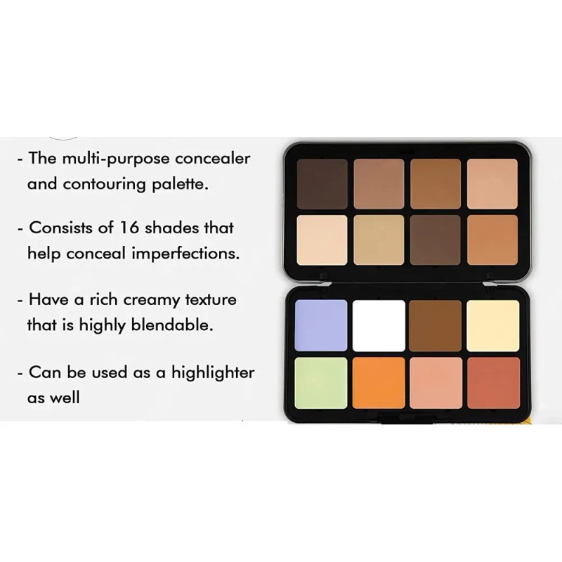 Corrector Iluminador 16 Shades Box, Sombra De Ojos Nose Eart