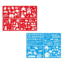 ANCLLO 20PCS Colourful Drawing Stencil for Children Colorful alphanumeric plastic templates Toddlers Preschool Painting Tool Painting Stencils