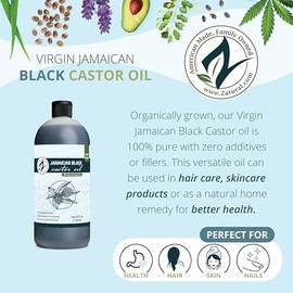 Aceite de ricino negro, 100% puro aceite de ricino negro jamaicano trópico, 946.35ml (32 oz)