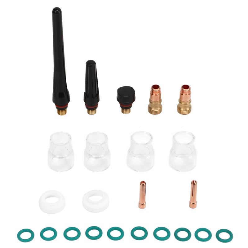 23Pcs TIG Welding Accessory Set Glass Cup Connector Electrode Clamp
