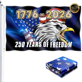 250th Anniversary USA Flag 3x5 Ft Double Sided 3 Ply 1776-2026 Flags Heavy Duty Fade Resistant & Reinforced Brass Grommets - 4th of july decorations outdoor