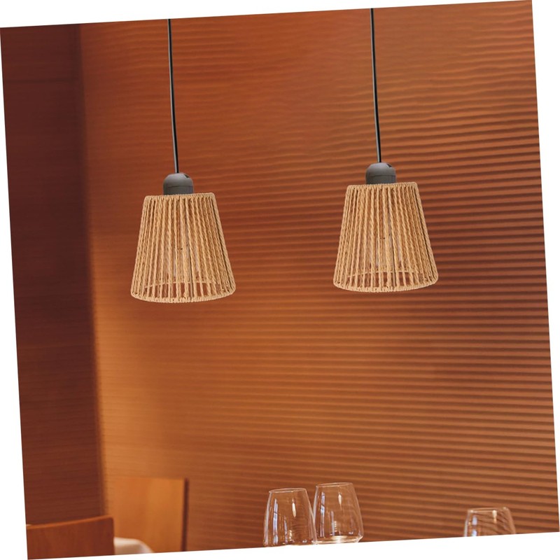 WHAMVOX Elegant Rattan Woven Pendant Lampshade Rustic and Handmade Natural