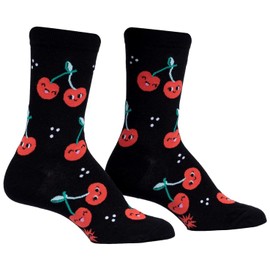 Sock It To Me Women's Fun Food Socks, Mon Cherry