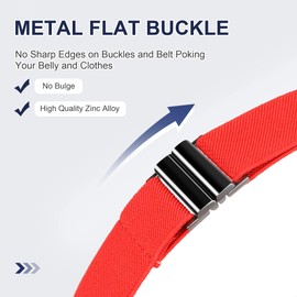 TOURZOO No Show Invisible Belt for Women/Men Elastic Web Strap Waist Stretch Belt with Flat Buckle for Jeans Pants Dresses