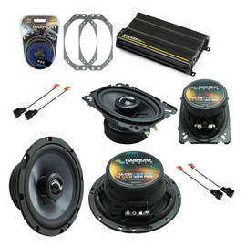 Harmony Audio R46 Compatible with Jeep Wrangler 1997-2006 4x6 Replacement 120W Speakers, HA-R65 6.5" Replacement 300W Speakers & Grills and HA-A400.4 Amp