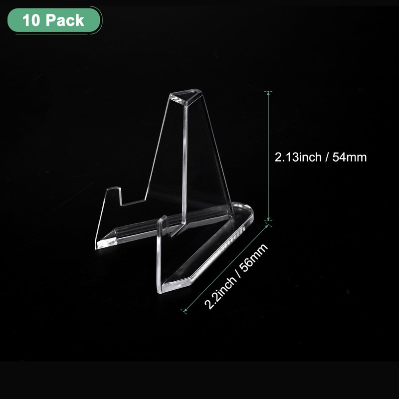 M METERXITY 10-Pack Acrylic Trading Card Stands, 54mm(2.1") Clear Mini