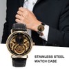 FORSINING Waterproof Automatic Mechanical Watch Men PU Strap WristwatchBlack Gold