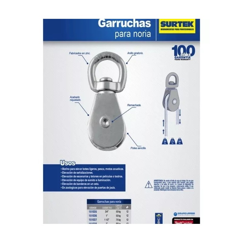 Surtek Juego De 3 Garruchas Para Noria De 1 1/2