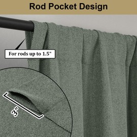 Lecloud Estelle Sage Green Curtains 84 Inch Length 2 Panels Set, Soft Light-Filtering Privacy Curtains for Bedroom Living Room, Rod Pocket Window Treatments, Each 40 W x 84 L