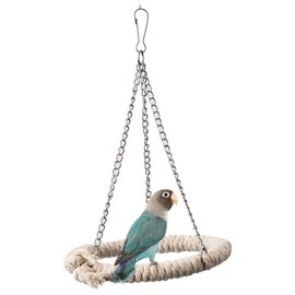 Parrot Swing, Pet Birds Cotton Rope Standing Perch for Small and Medium Parrot Parakeets Conures Cockatiels Love Birds