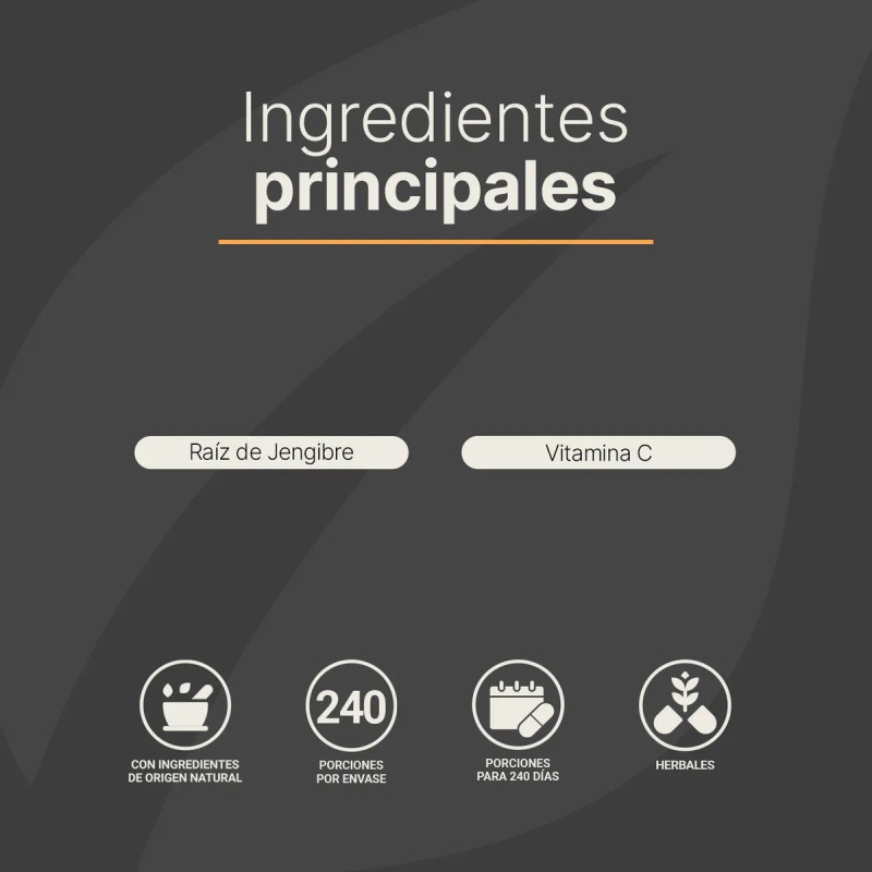 Vitamina C Más Jengibre - 240 Cápsulas. B Life