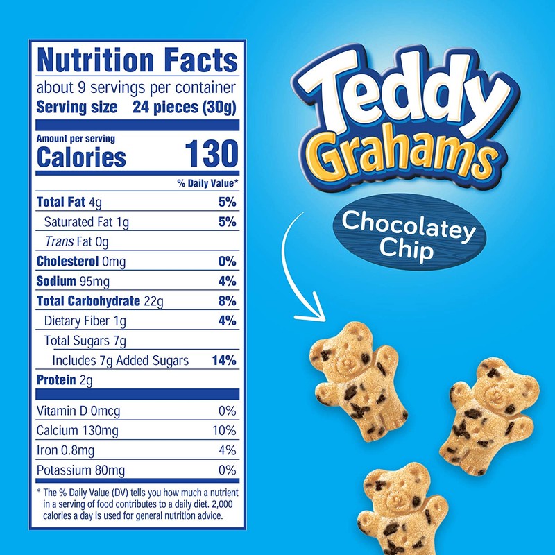 Teddy Grahams Chocolatey Chip Graham Snacks, 6 - 10 oz