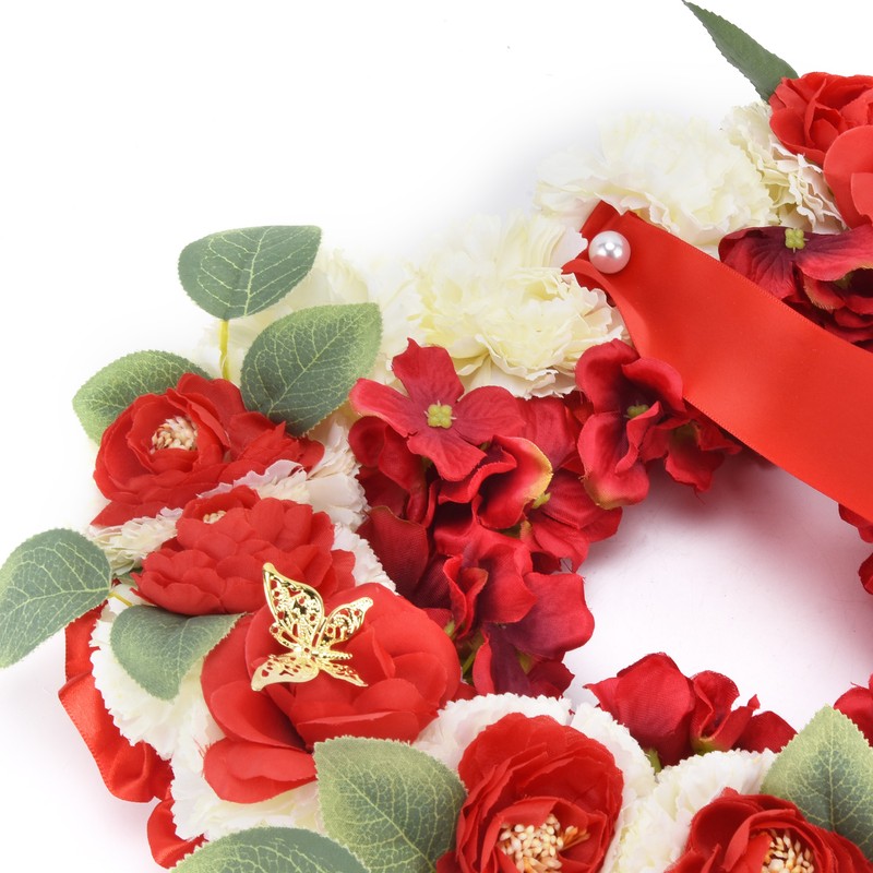 Artificial Heart Shaped Wreaths Wedding Wreaths Fake Flowers Decoration for