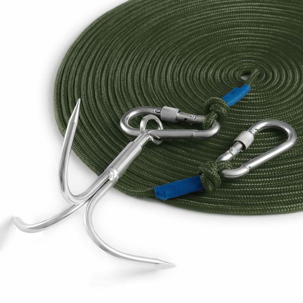 PIOSRTRR Grappling Hook with Rope Including Throwing Hook and Nylon