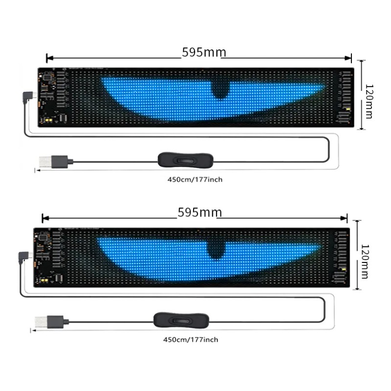 Programable Pantalla Flexible Led Devil Ojos 12x59.5cm 2pzas