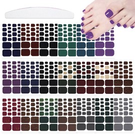 YECIRALA 20 Sheets 440 Pcs Black Brown Toenail Polish Stickers for Women Nail Art Wraps Toe Nail Stickers Full Nail Wraps for Toes Nail Polish Strips Stick On Nails Polish Stickers for Toenails