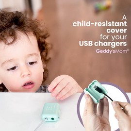 Watch Your Mouth Baby Proof Cord Cover | Award-Winning USB Charger Cover for Baby Proofing Cords | BPA & Phthalate-Free Charger Cover Protector | Electrical Safety Baby Products, (6-Pack, Dusty Aqua)