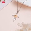 DAOCHONG Sunflower Mustard Seed Cross Necklace for Women Faith Jewelry