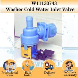 YHZONE W11130743 W10327250 W11175771 Dishwasher Water Inlet Valve(OEM) Fit for Whirlpool, Kenmore, Amana, Crosley, Magic Chef, Kitchen Aid, Replace WPW10327249VP WPW10327249 W11175771 W11130744