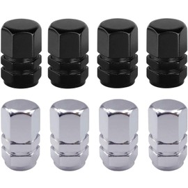8 Pcs Aluminum Tire Valve Stem Caps Aluminum Tyre Valve Caps Screw-On Wheel Caps Accessoriesfor Car Tyres Universal Tyre Valve Caps Car Caps with Gasket for Motorbike, Trucks,SUV.