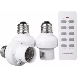 DEWENWILS Remote Control Bulb Socket Wireless Light Switch Kit E26 Base Holder