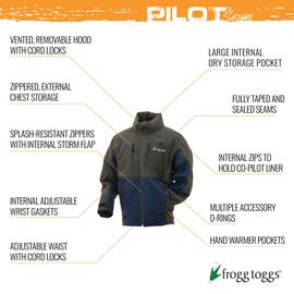 FROGG TOGGS Men's Pilot II Guide Waterproof Breathable Rain Jacket