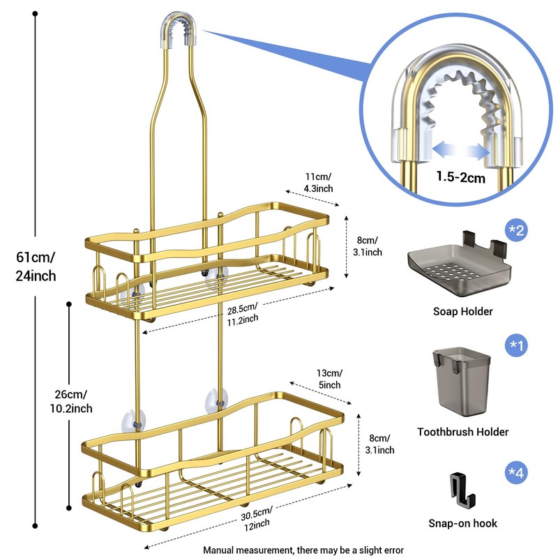 Aitatty Hanging Shower Caddy Bathroom Organizer: Rustproof Shower Shelf Racks