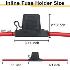 2 PCS Inline Fuse Holders 12V, 8 AWG Car Gauge Inline Fuses, Waterproof Fuse Holder with 80A Maxi Blade Fuses for Automotive, Marine, Golf Cart Lighting, Electrical Circuits