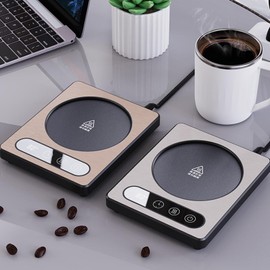 TOPINCN Calentador de Taza de café, Calentador de café Eléctrico de 36 W para Escritorio, Temporizador de 12 H, Calentador de Taza Inteligente, Posavasos con Termostato, (Enchufe de EE.