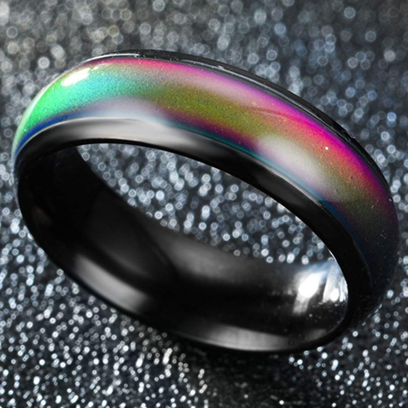 4mm Stainless Steel Temperature Sensative Color Changing Wedding Band Mood