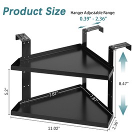 Olpchee Office Cubicle Shelf Cubicle Storage Organizer Cubicle Accessories Height Adjustable Cubicle Corner Shelf with Adjustable Hooks