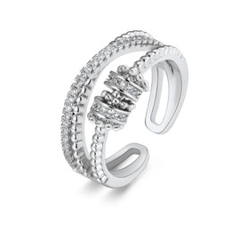 BELLNA 925 Sterling Silver Fidget Anxiety Rings for Women Men Spinner Rings With Beads for Anxiety Relieving Stress Jewelry Birthday Gifts