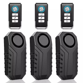 digi-office Wireless Anti-Theft Motorcycle Bike Alarm Waterproof Security Vibration Sensor  - 3 Set