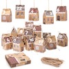 Naler 24 PCS Christmas Kraft Paper Gift Boxes with Countdown Stickers - 2.7x1.9x2.3in, Xmas Candy House Style Goodies Treat Bags for Christmas Party Favor