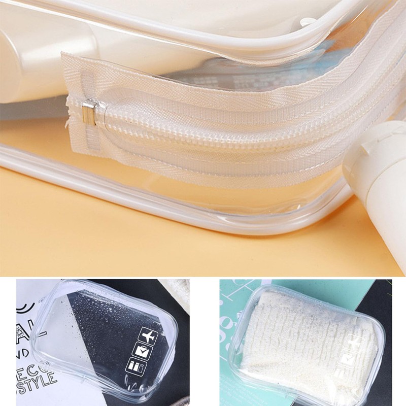 MORICOH Kulturbeutel, transparent, mit Reiseflaschen, 14-teiliges Set (100 ml) und