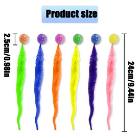 WELANE Interactive Cat Toy, 6 PCS Cat Worm Ball Toy for Indoor and Ourdoor Cats (6 Colors)