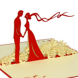 LINPOPUP®, LIN17814, Pop Up Cards Wedding, Wedding Invitation, Greeting Cards Wedding, 3D Folding Cards Wedding, Greeting Cards, N74